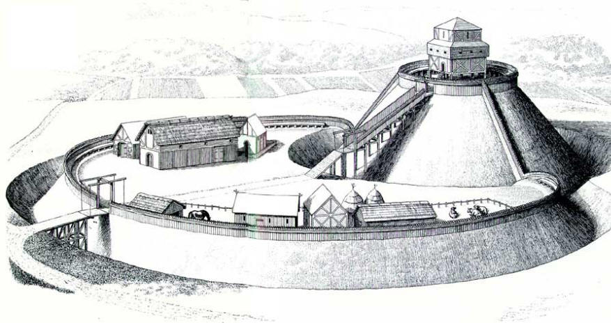 Image result for motte and bailey castle labelled